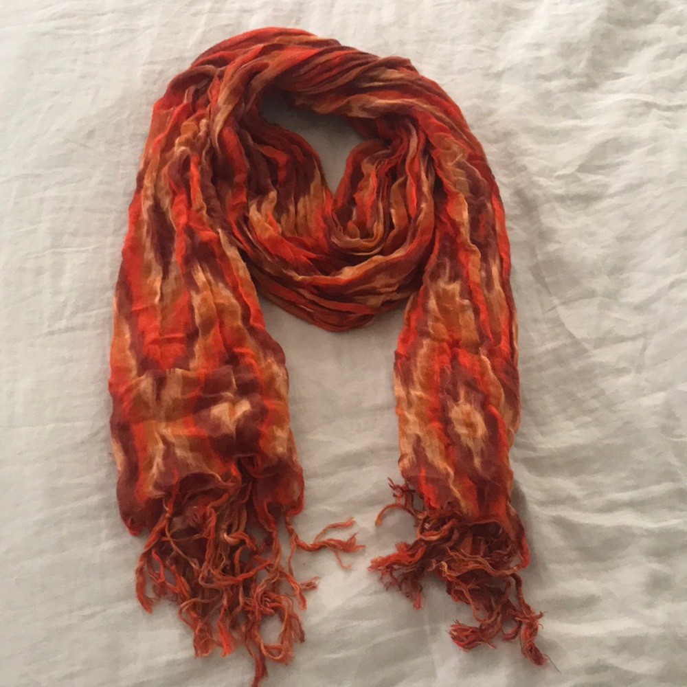 Orange ikat scarf
